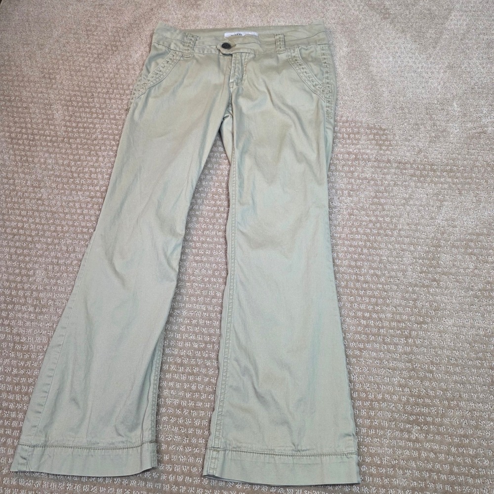 BKE Casuals Serena Chino Pants 27 Khaki Bootcut Flare Y2K Stretch Cotton